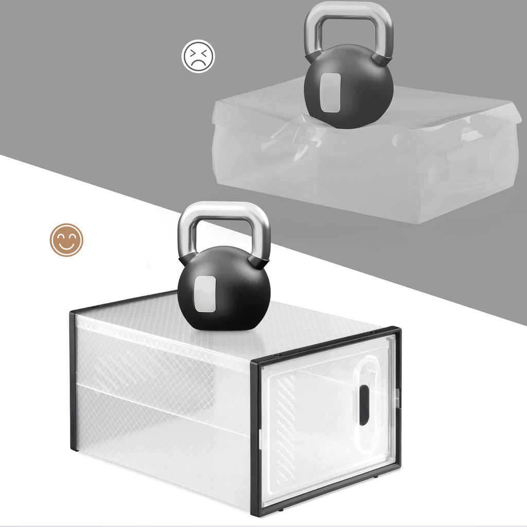 Boîtes à Chaussures Transparentes Empilables avec Porte Magnétique