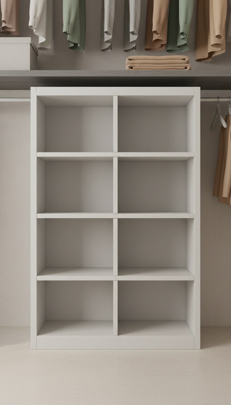 Matte white wardrobe organizer