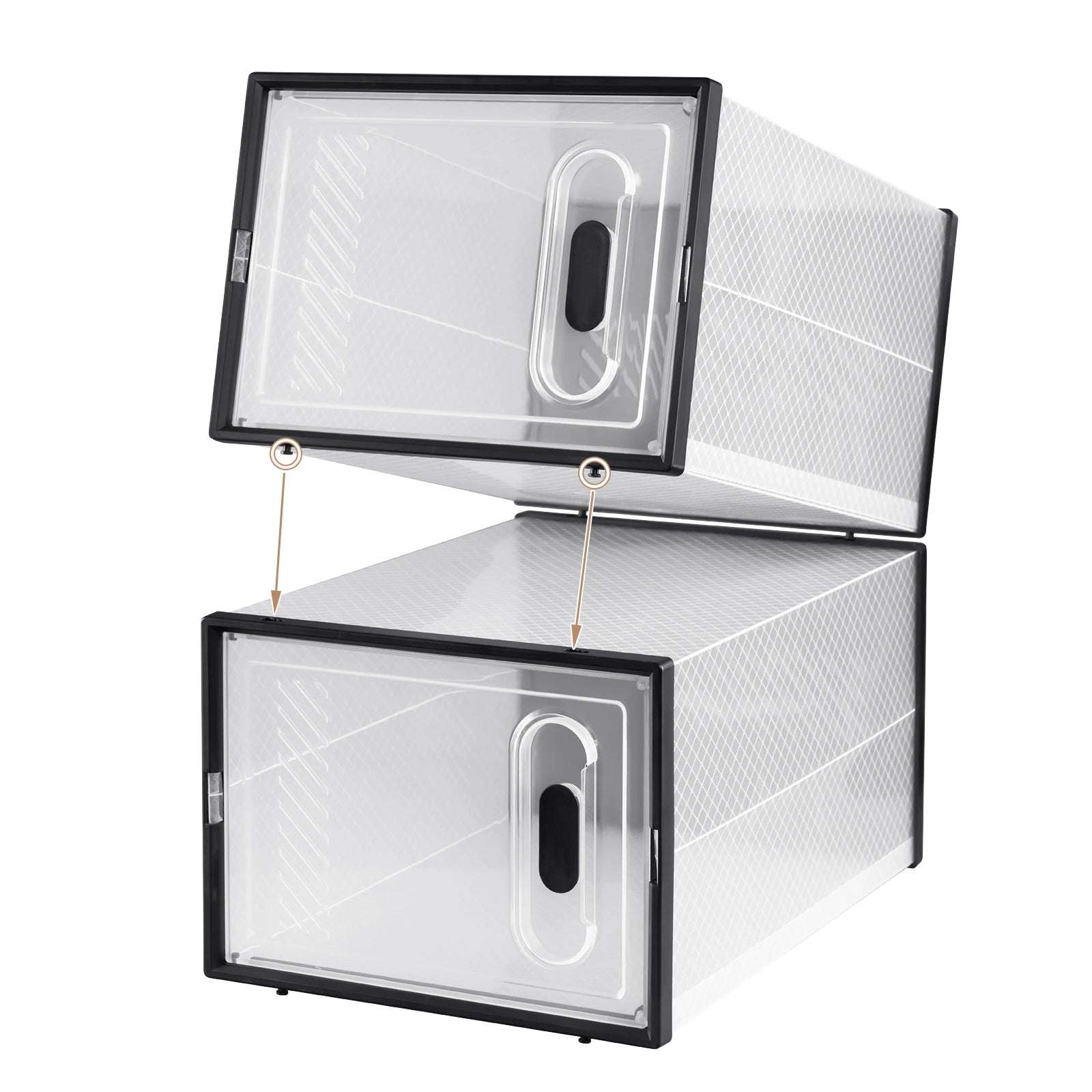 Boîtes à Chaussures Transparentes Empilables avec Porte Magnétique